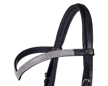 Cabezada inglesa Cabezada inglesa draft caballo Elegance incl. reins QHP para equitación - vista 2