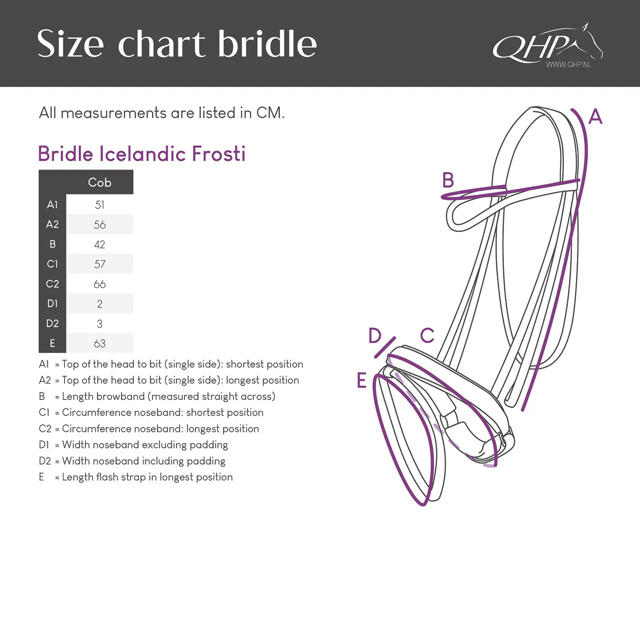 Cabezada inglesa Bridle Icelandic Frosti incl. reins QHP para equitación - vista 18