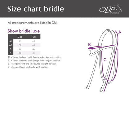 Cabezada inglesa Show Cabezada inglesa Luxe QHP para equitación - vista 14