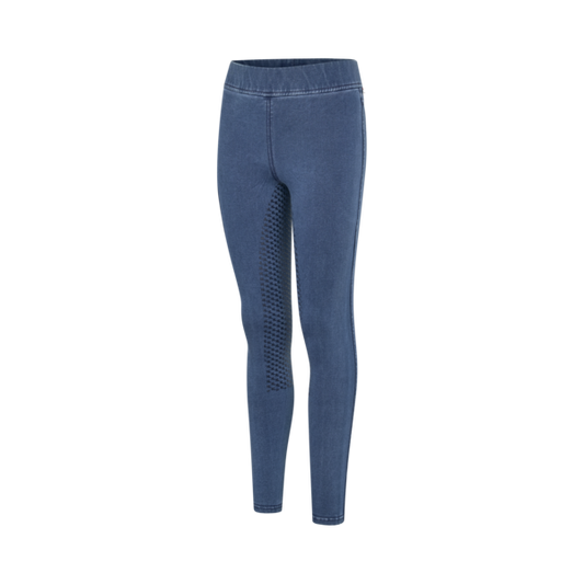de equitación Kingsland KLMila Junior F-Grip Denim mallas de equitación para equitación