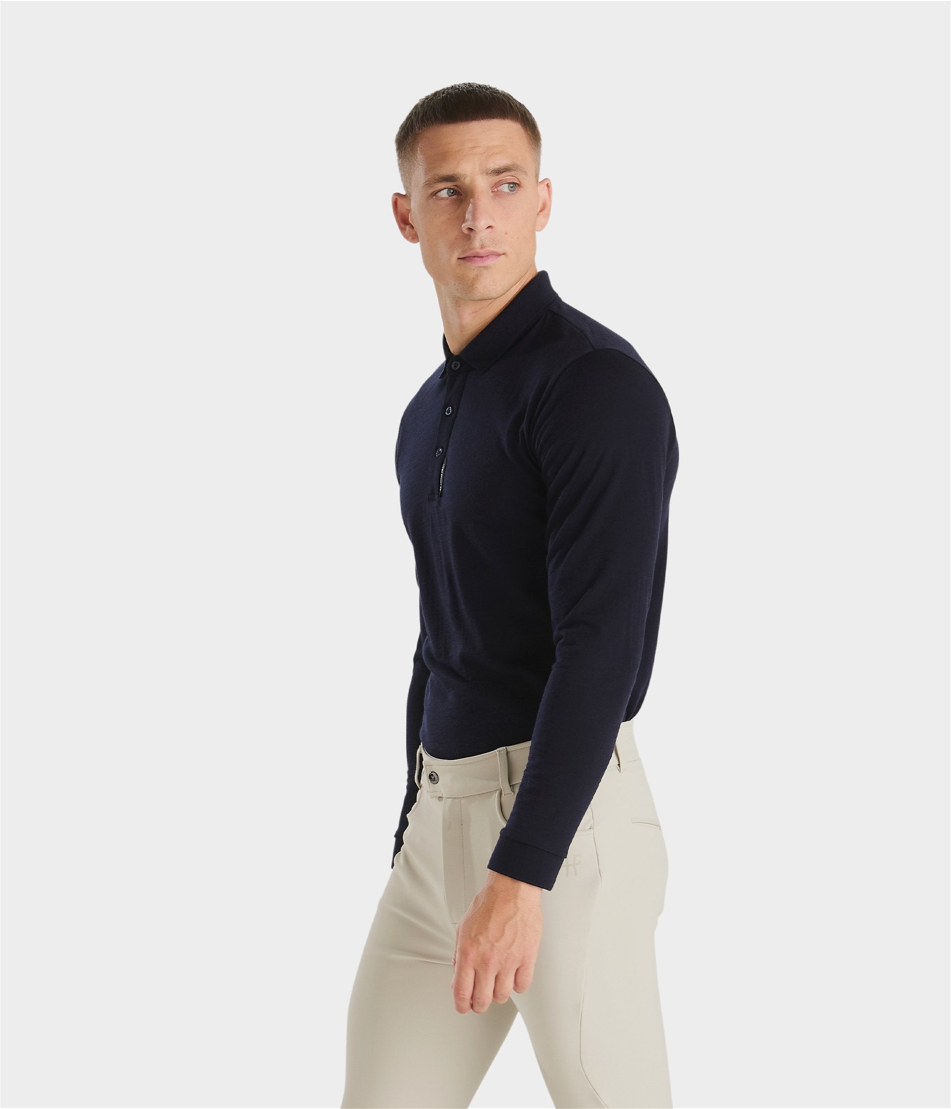 Men's Merino Wool Polo Shirt Horse Pilot para equitación - vista 2