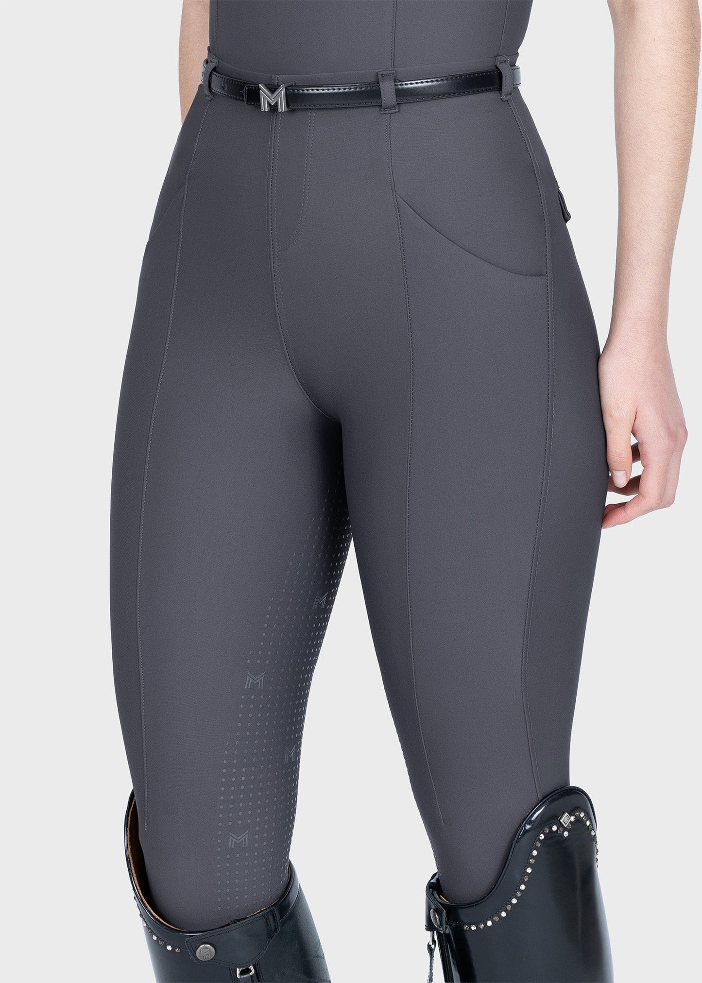 Mallas Maximilian Equestrian Halo leggings de equitación + Belt (Graphite) para equitación - vista 2