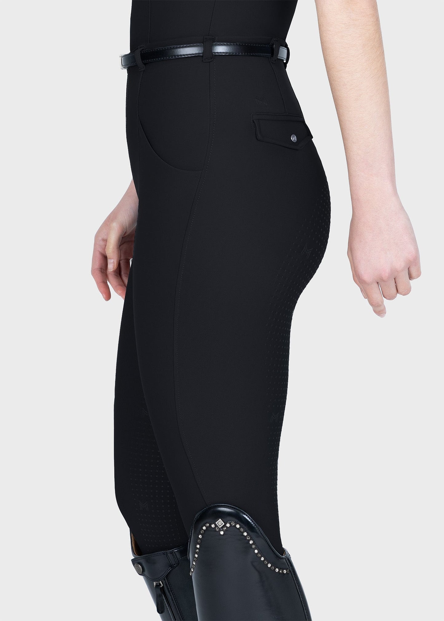 Mallas Maximilian Equestrian Halo leggings de equitación + Belt (Black) para equitación - vista 3