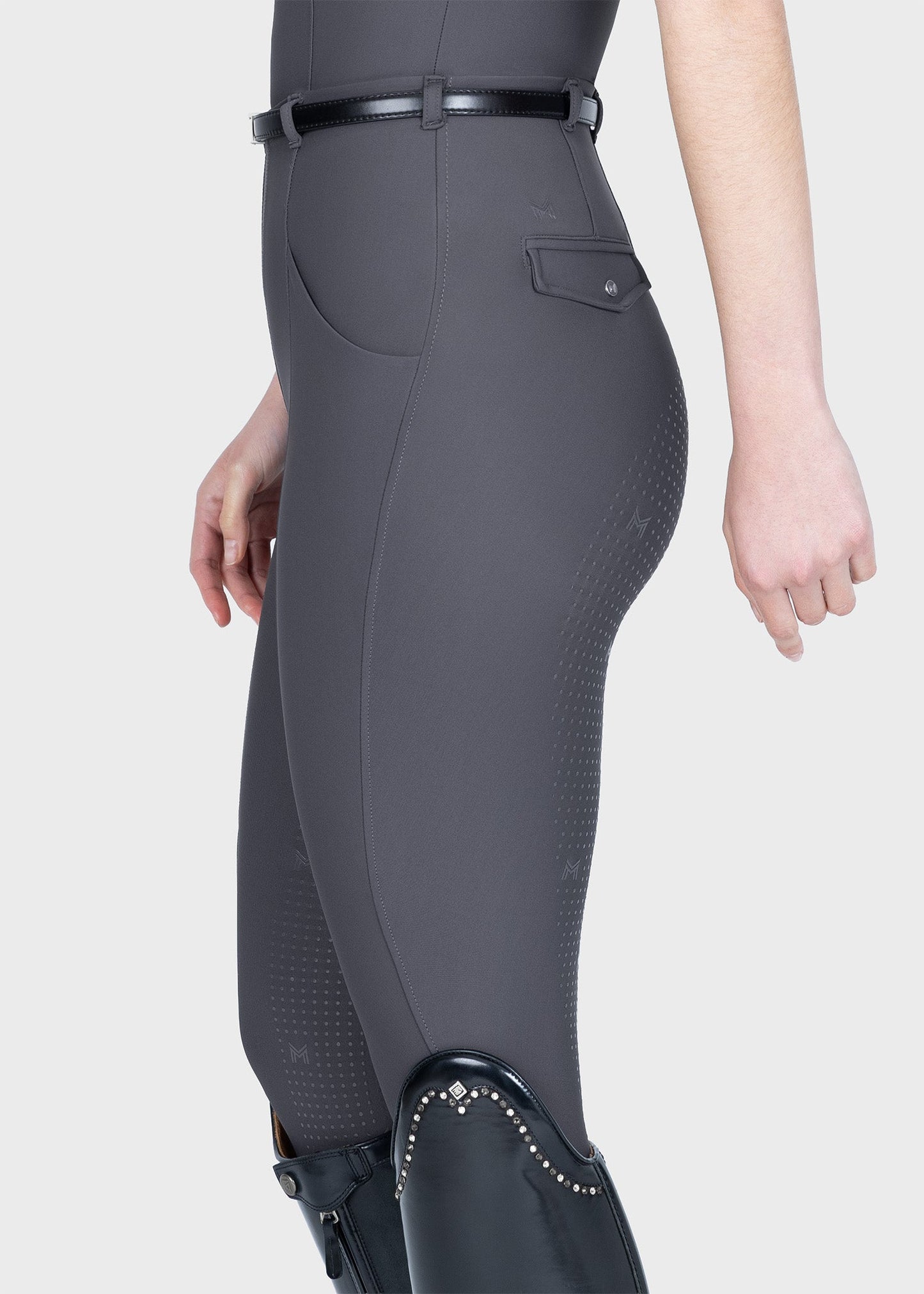 Mallas Maximilian Equestrian Halo leggings de equitación + Belt (Graphite) para equitación - vista 3