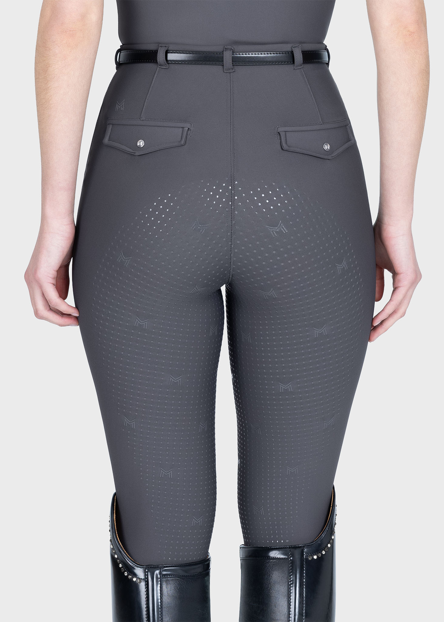 Mallas Maximilian Equestrian Halo leggings de equitación + Belt (Graphite) para equitación - vista 4