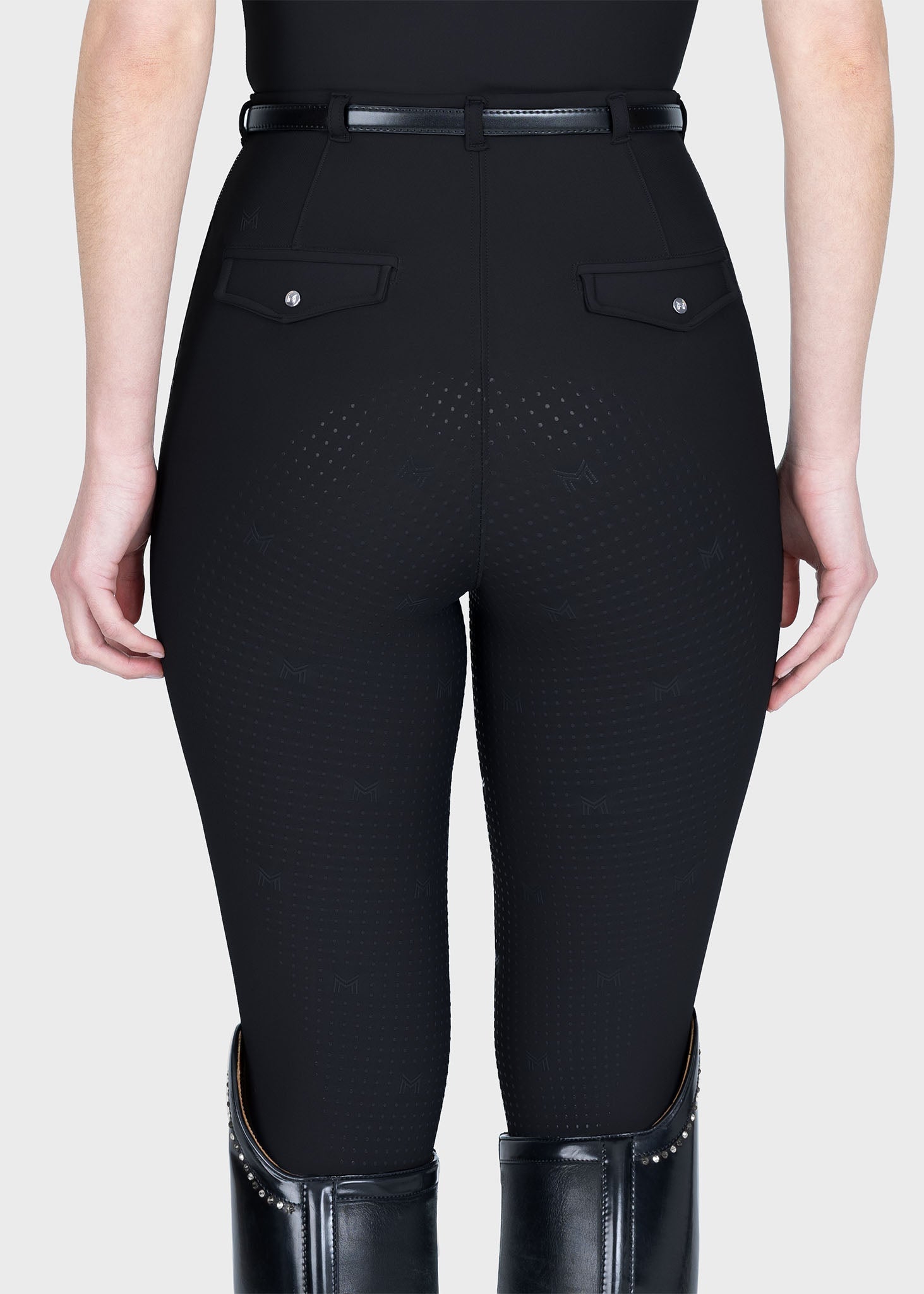 Mallas Maximilian Equestrian Halo leggings de equitación + Belt (Black) para equitación - vista 4