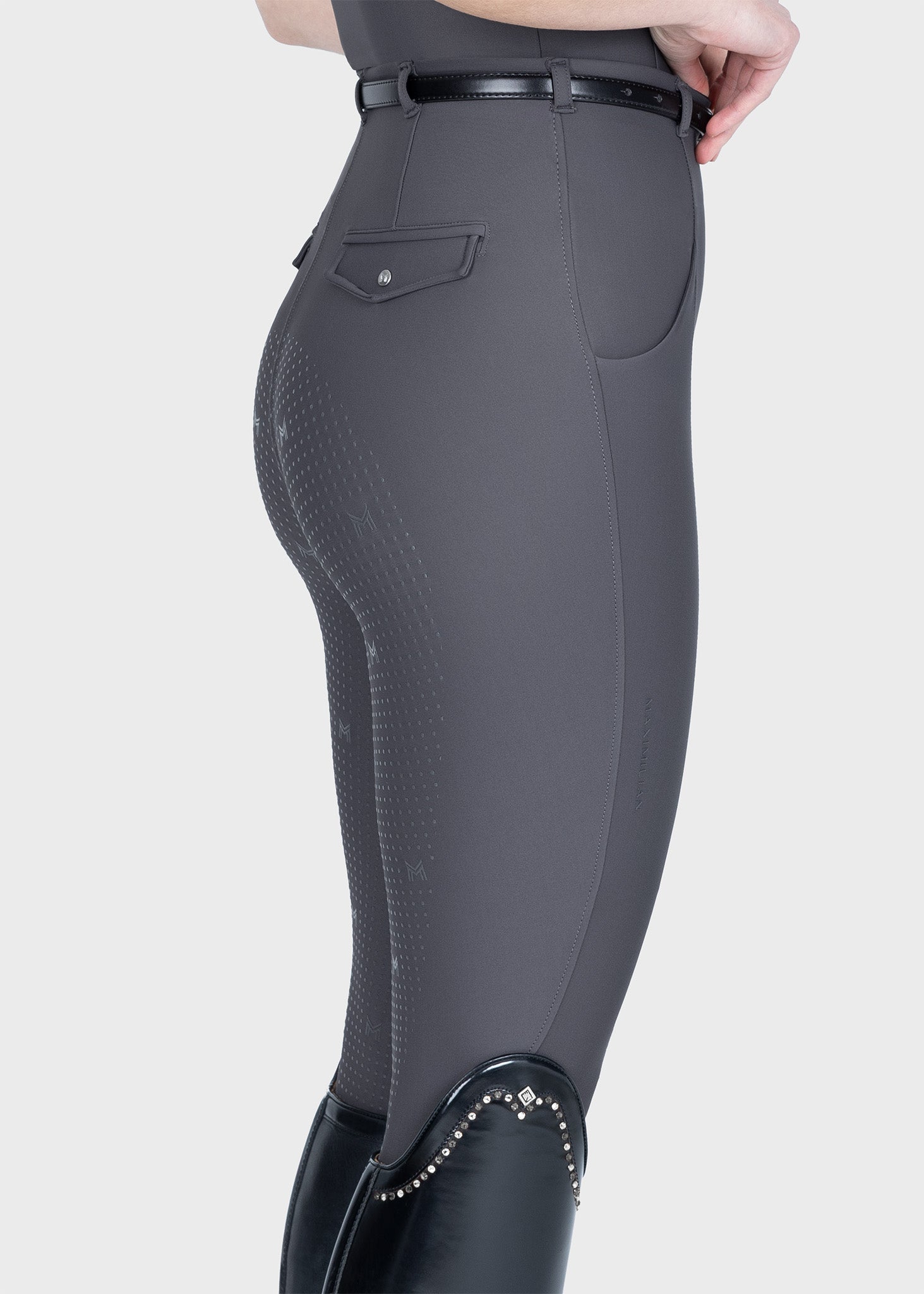 Mallas Maximilian Equestrian Halo leggings de equitación + Belt (Graphite) para equitación - vista 6