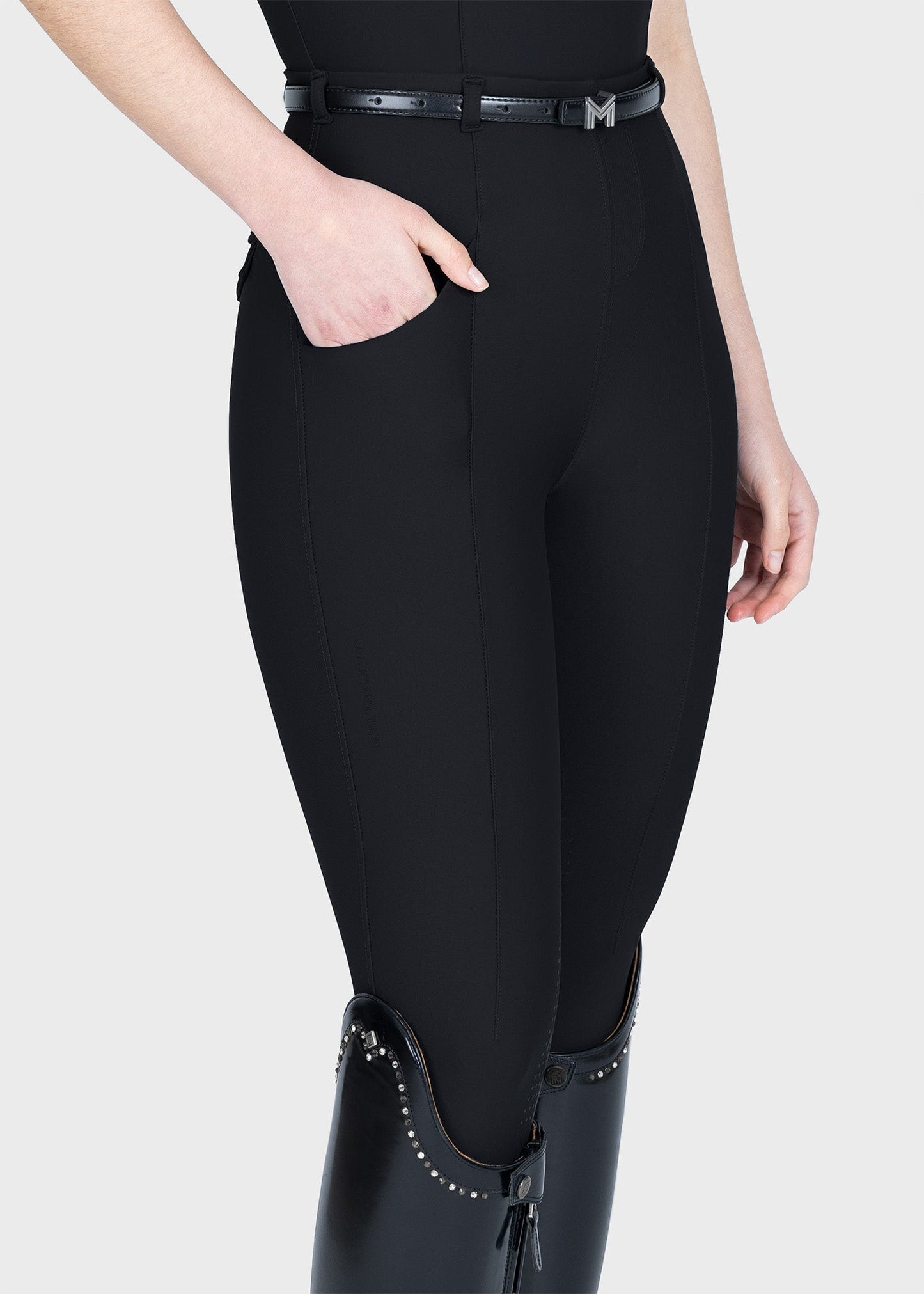 Mallas Maximilian Equestrian Halo leggings de equitación + Belt (Black) para equitación - vista 7