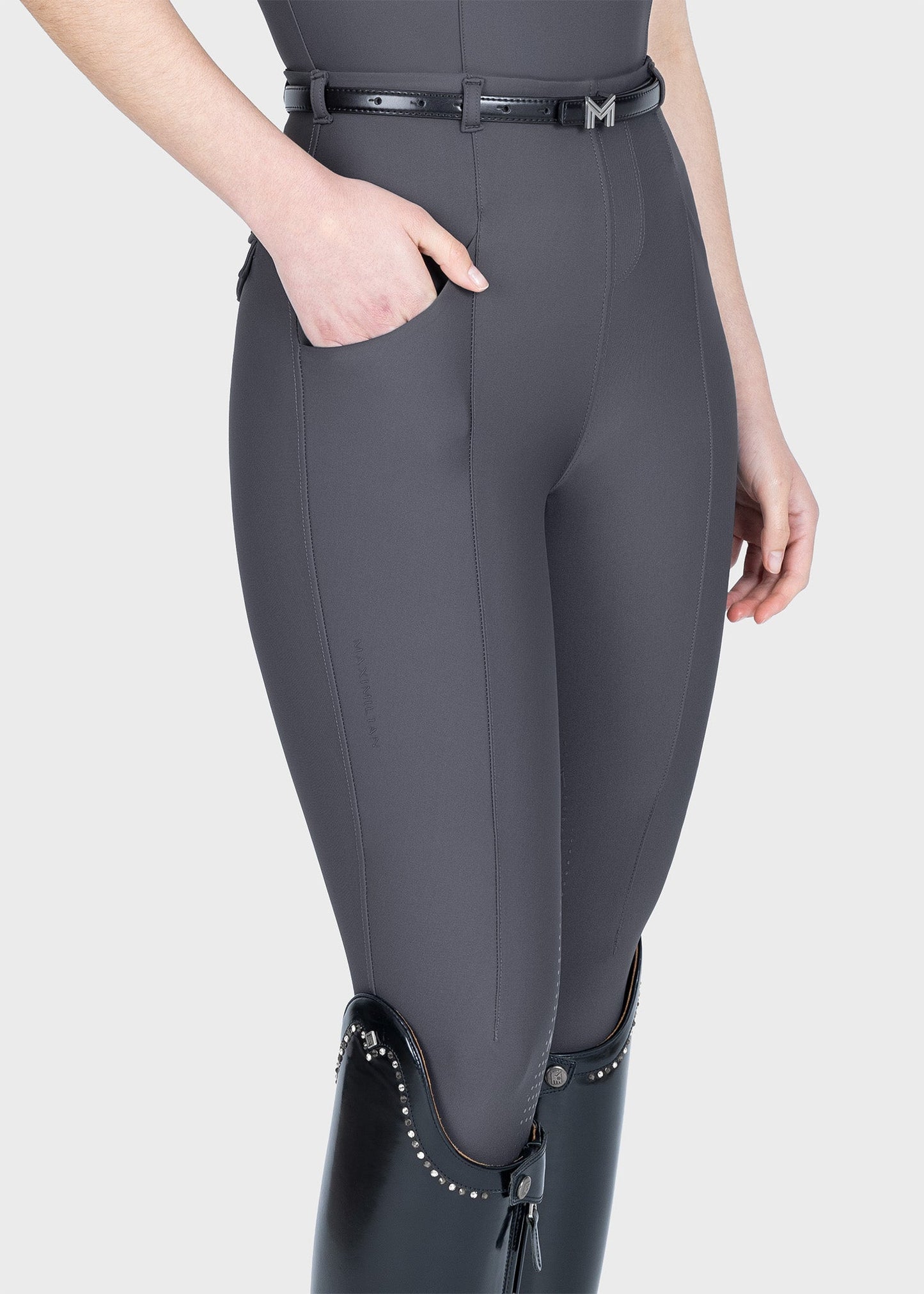 Mallas Maximilian Equestrian Halo leggings de equitación + Belt (Graphite) para equitación - vista 7