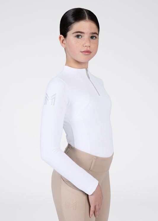 Camisetas Maximilian Equestrian YR manga larga ropa técnica (White) para equitación