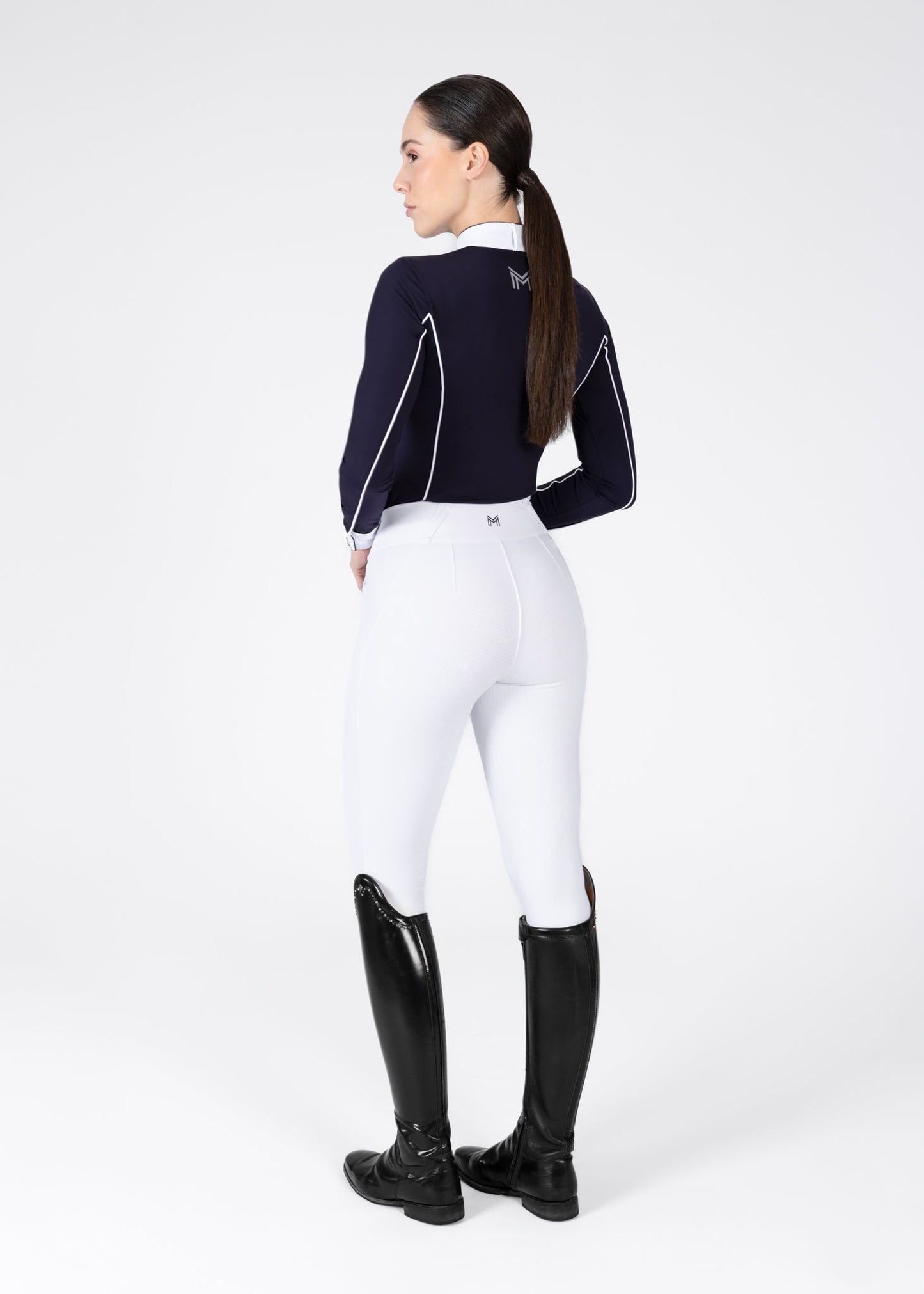 Camiseta técnica Maximilian Equestrian Nova Long Sleeve Show Shirt (Navy) detalle 6