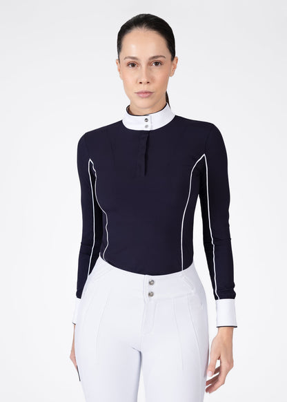 Camiseta técnica Maximilian Equestrian Nova Long Sleeve Show Shirt (Navy) vista principal