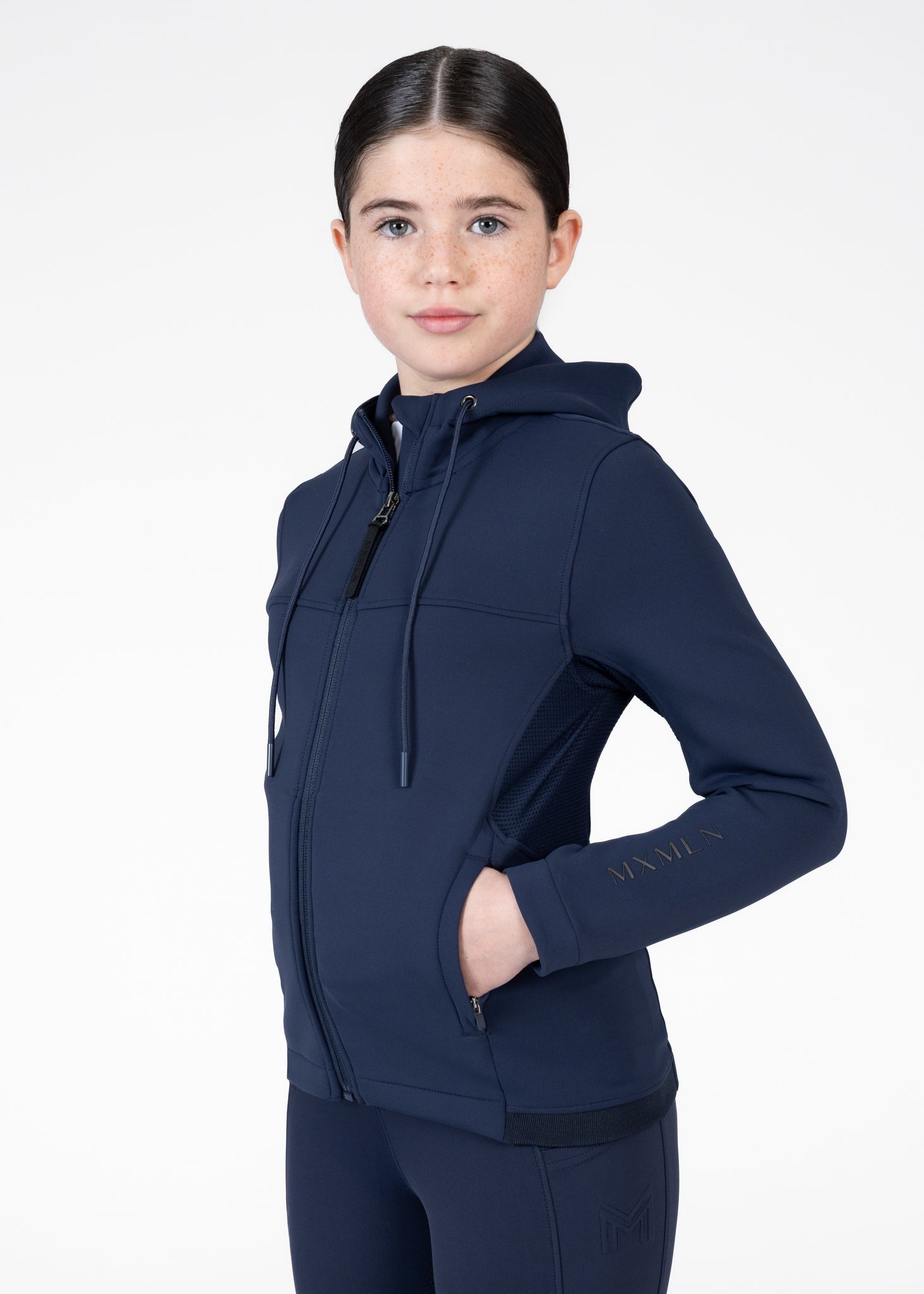 Producto ecuestre Maximilian Equestrian YR Club Zip Hoodie (Navy) detalle 3