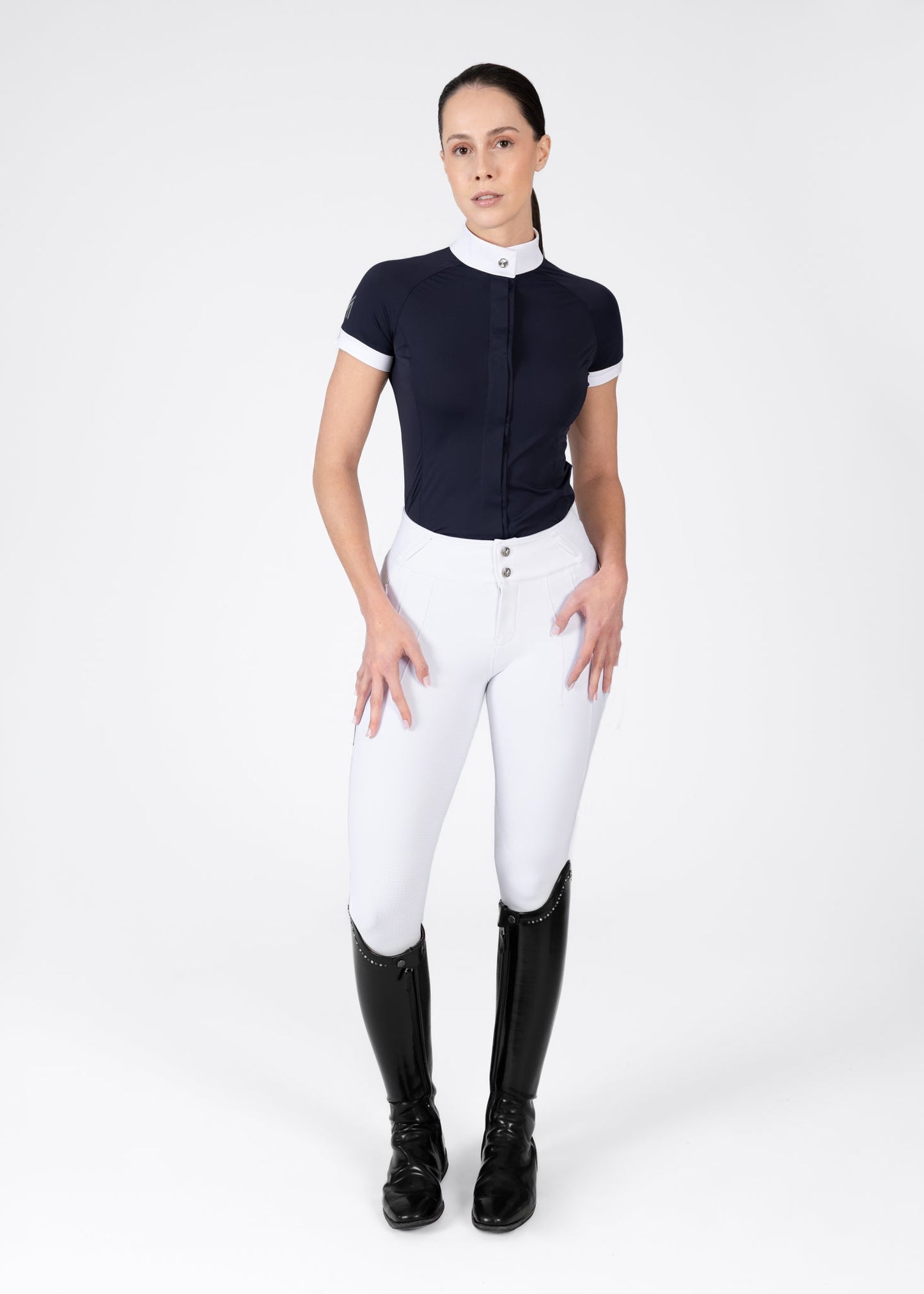 Camiseta técnica Maximilian Equestrian Aira Short Sleeve Show Shirt (Navy) detalle 7