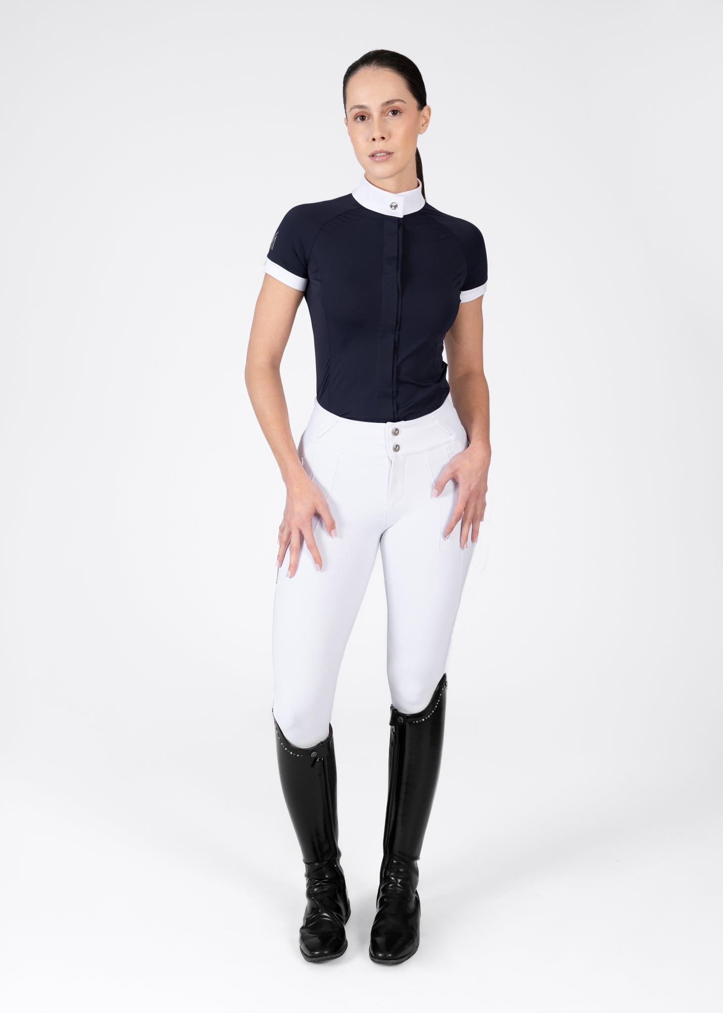 Camiseta técnica Maximilian Equestrian Aira Short Sleeve Show Shirt (Navy) detalle 7
