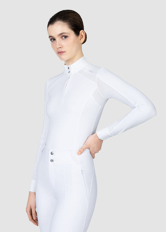 Camisetas Maximilian Equestrian Aveen manga larga Show Shirt (White) para equitación - vista 2
