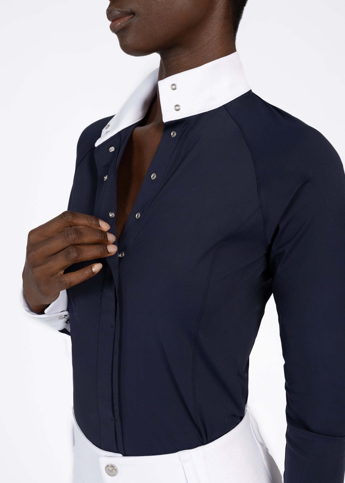 Camiseta técnica Maximilian Equestrian Aira Long Sleeve Show Shirt (Navy) detalle 7