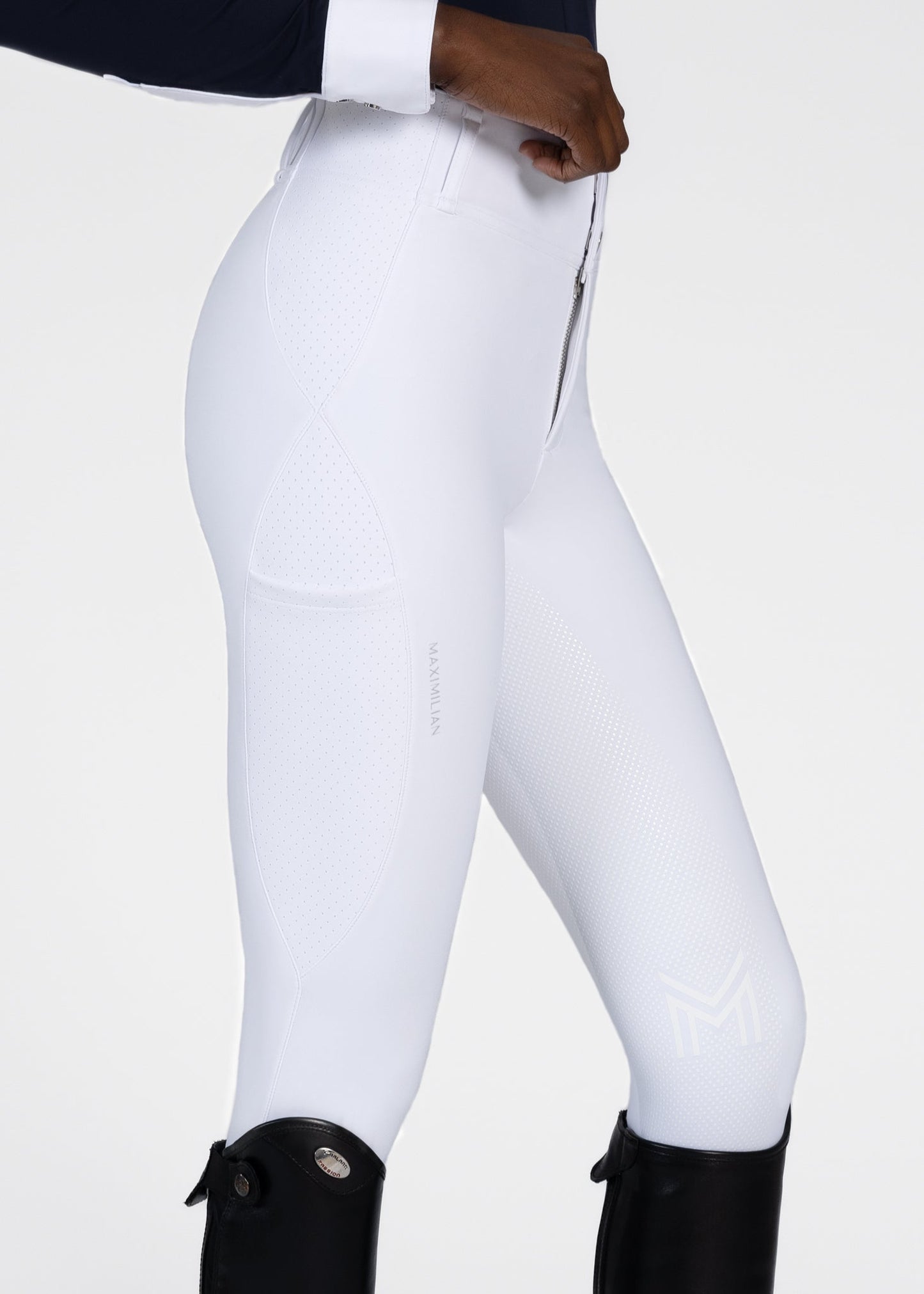 Producto ecuestre Maximilian Equestrian Aero Breeches (White/Silver) detalle 5