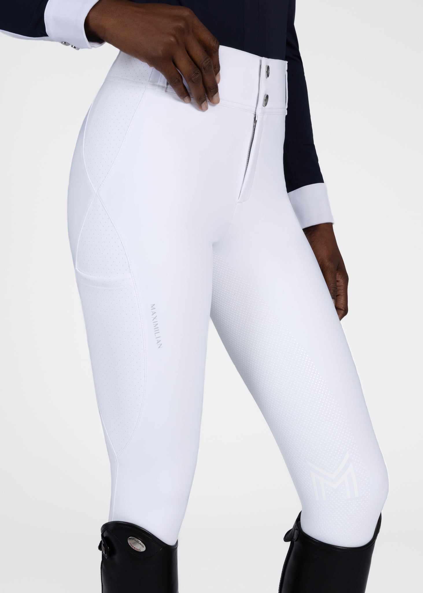 Producto ecuestre Maximilian Equestrian Aero Breeches (White/Silver) detalle 6