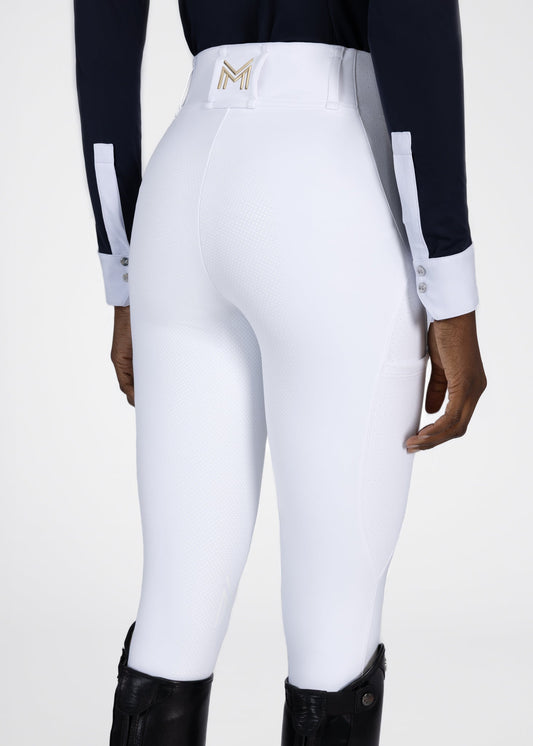 Pantalones Maximilian Equestrian Aero pantalón de equitación (White/Gold) para equitación