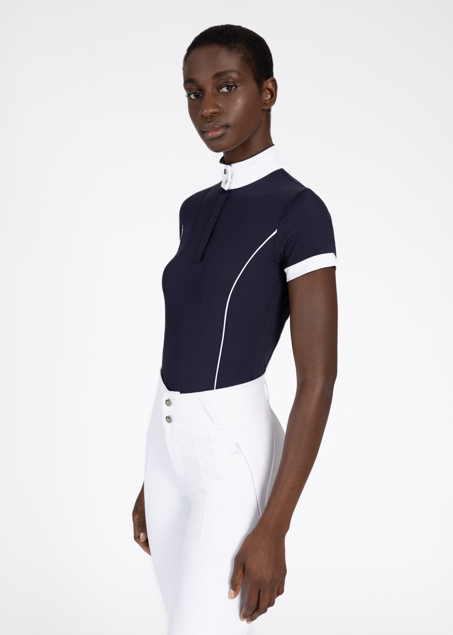 Camiseta técnica Maximilian Equestrian Nova Short Sleeve Show Shirt (Navy) detalle 2