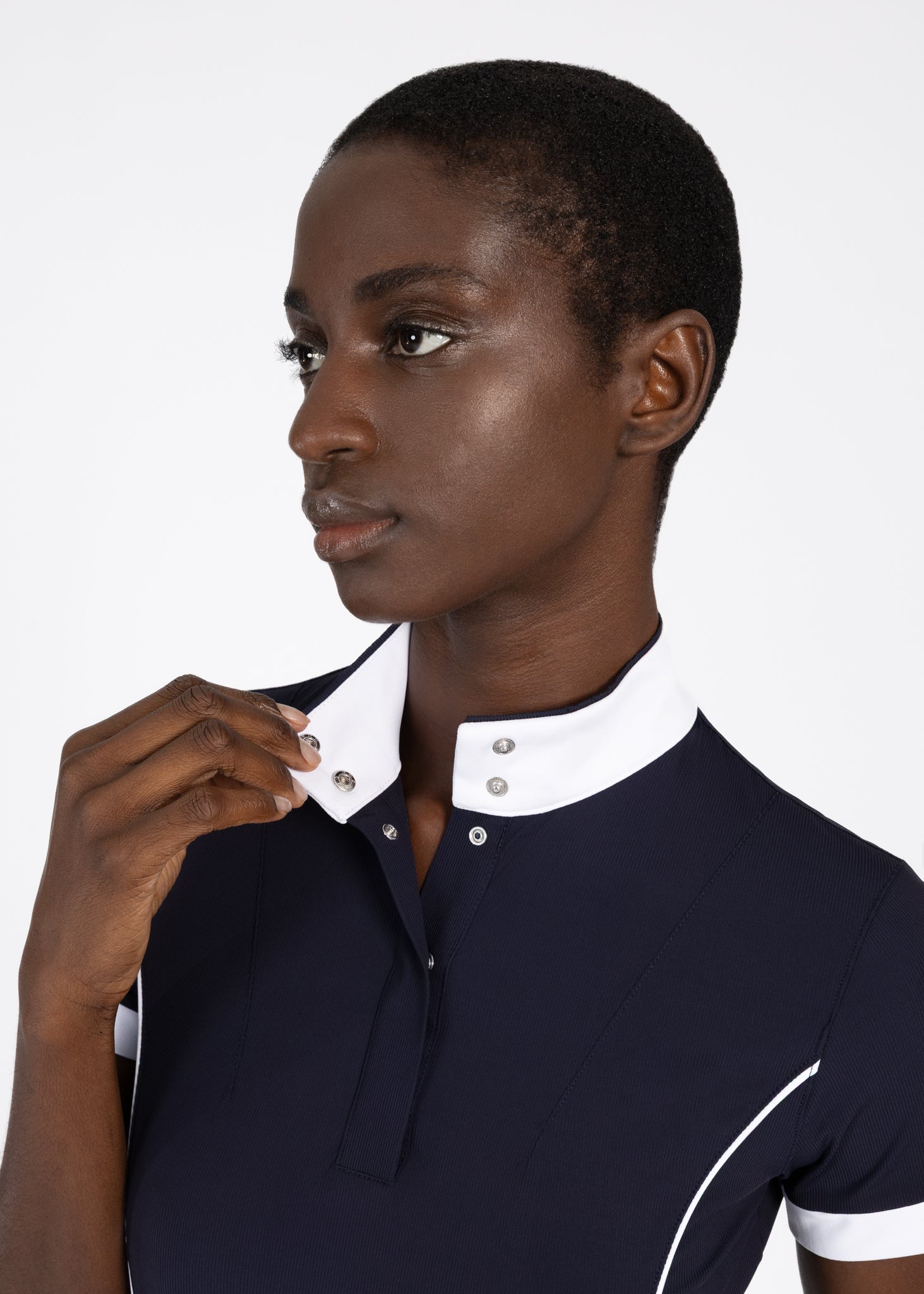 Camiseta técnica Maximilian Equestrian Nova Short Sleeve Show Shirt (Navy) detalle 7