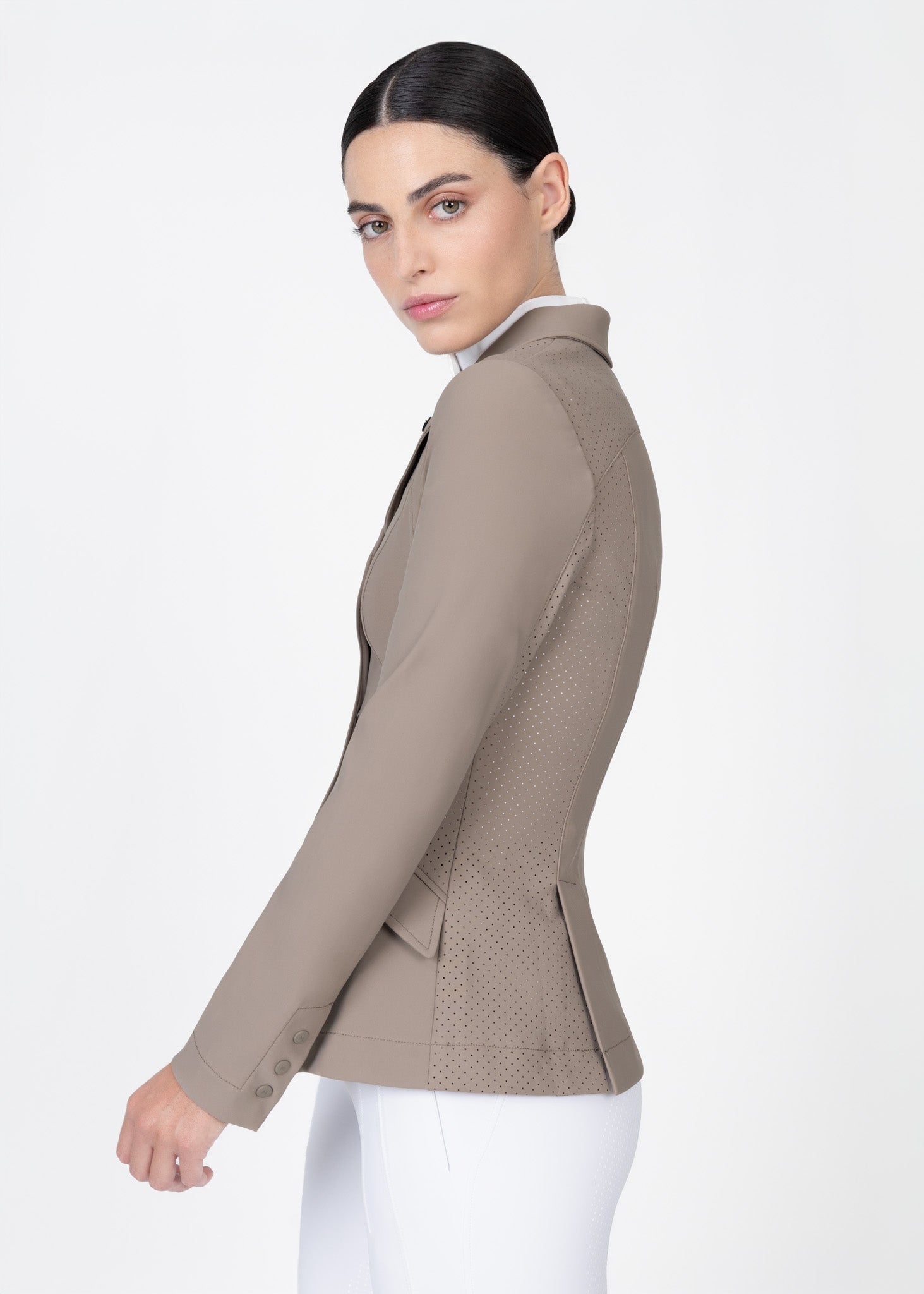 Producto ecuestre Maximilian Equestrian Aura Show Jacket (Taupe) detalle 3