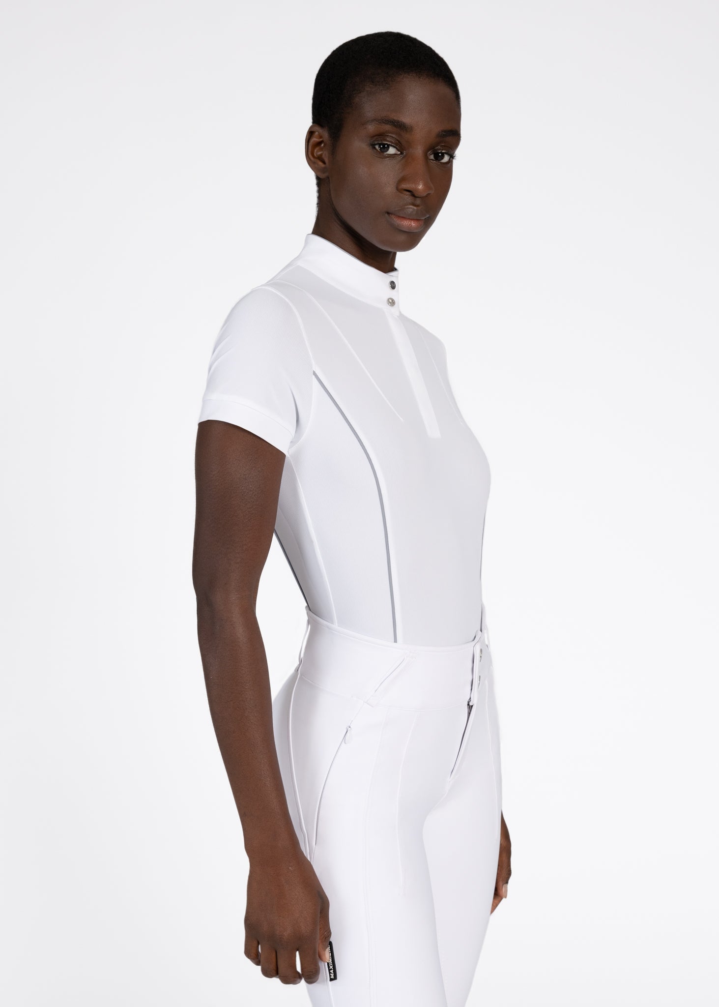 Camiseta técnica Maximilian Equestrian Nova Short Sleeve Show Shirt (White) detalle 5