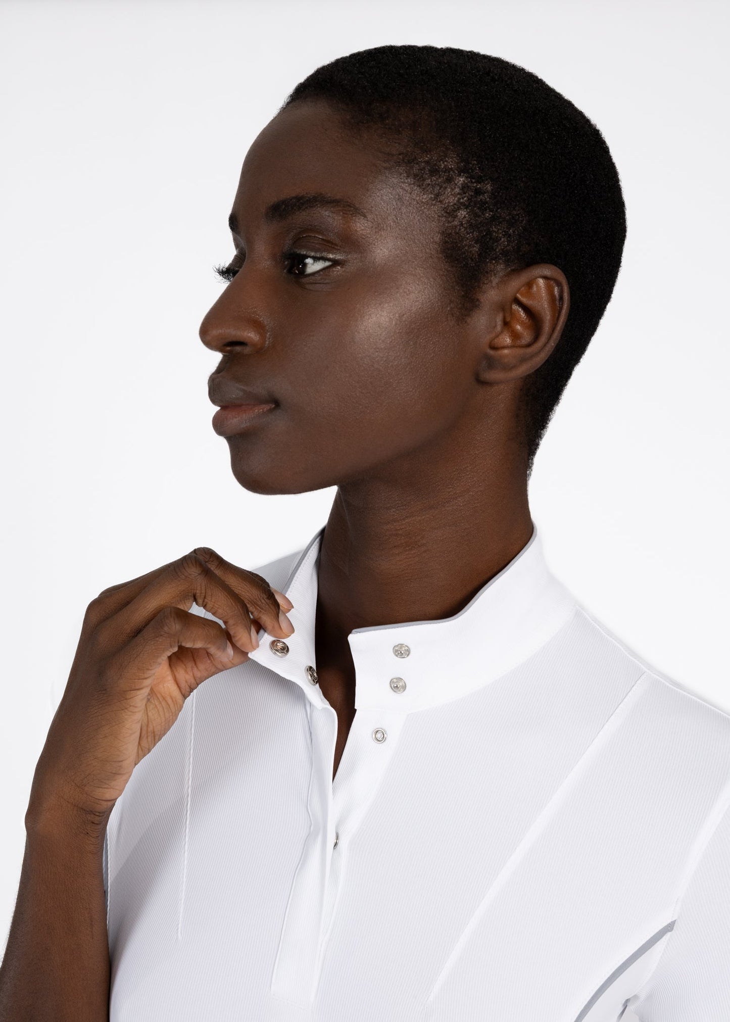 Camiseta técnica Maximilian Equestrian Nova Short Sleeve Show Shirt (White) detalle 6