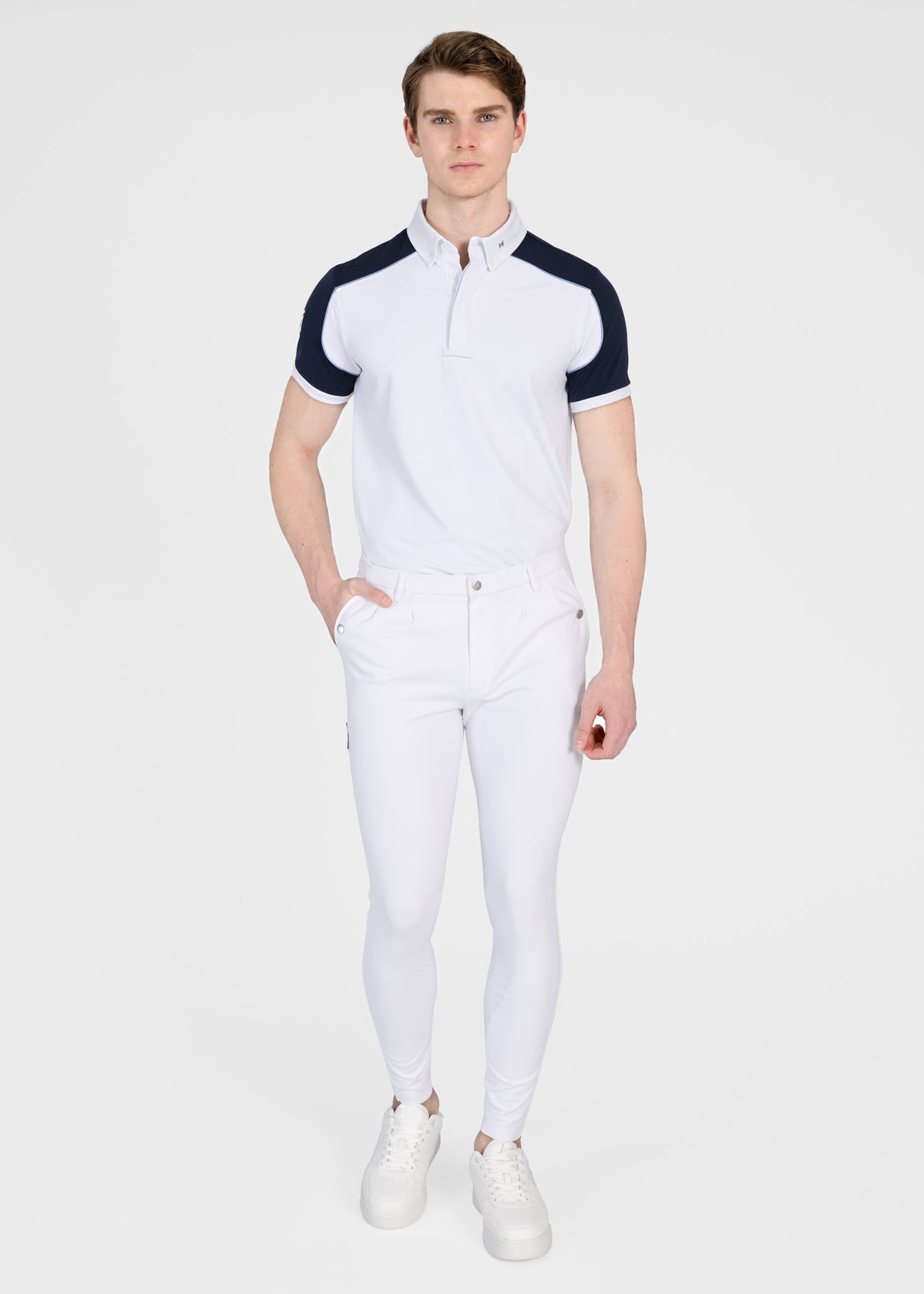 Camiseta técnica Maximilian Equestrian Pivot Competition Shirt (White/Navy) detalle 7