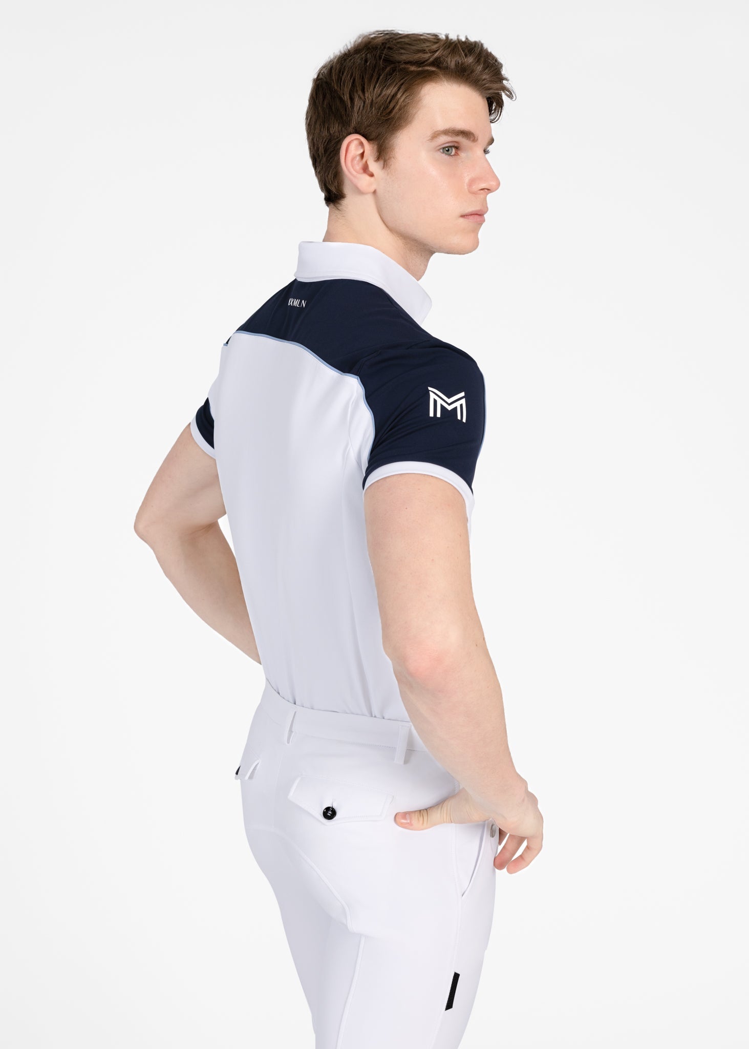 Camiseta técnica Maximilian Equestrian Pivot Competition Shirt (White/Navy) detalle 3
