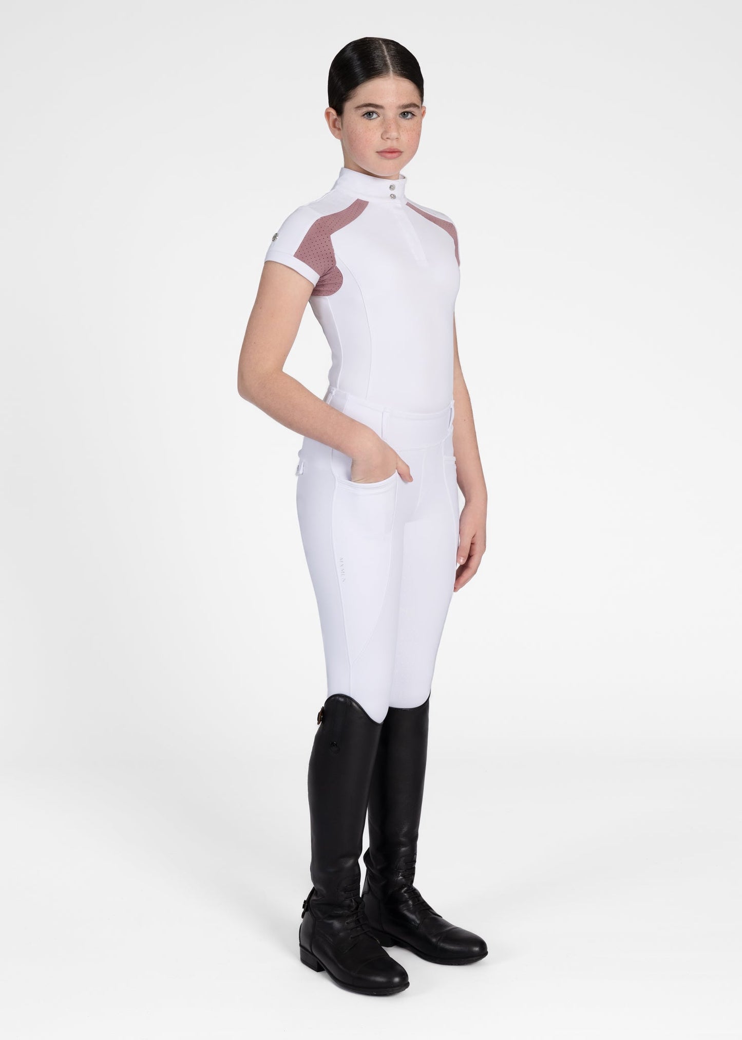 Camiseta técnica Maximilian Equestrian YR Aveen Short Sleeve Show Shirt detalle 7