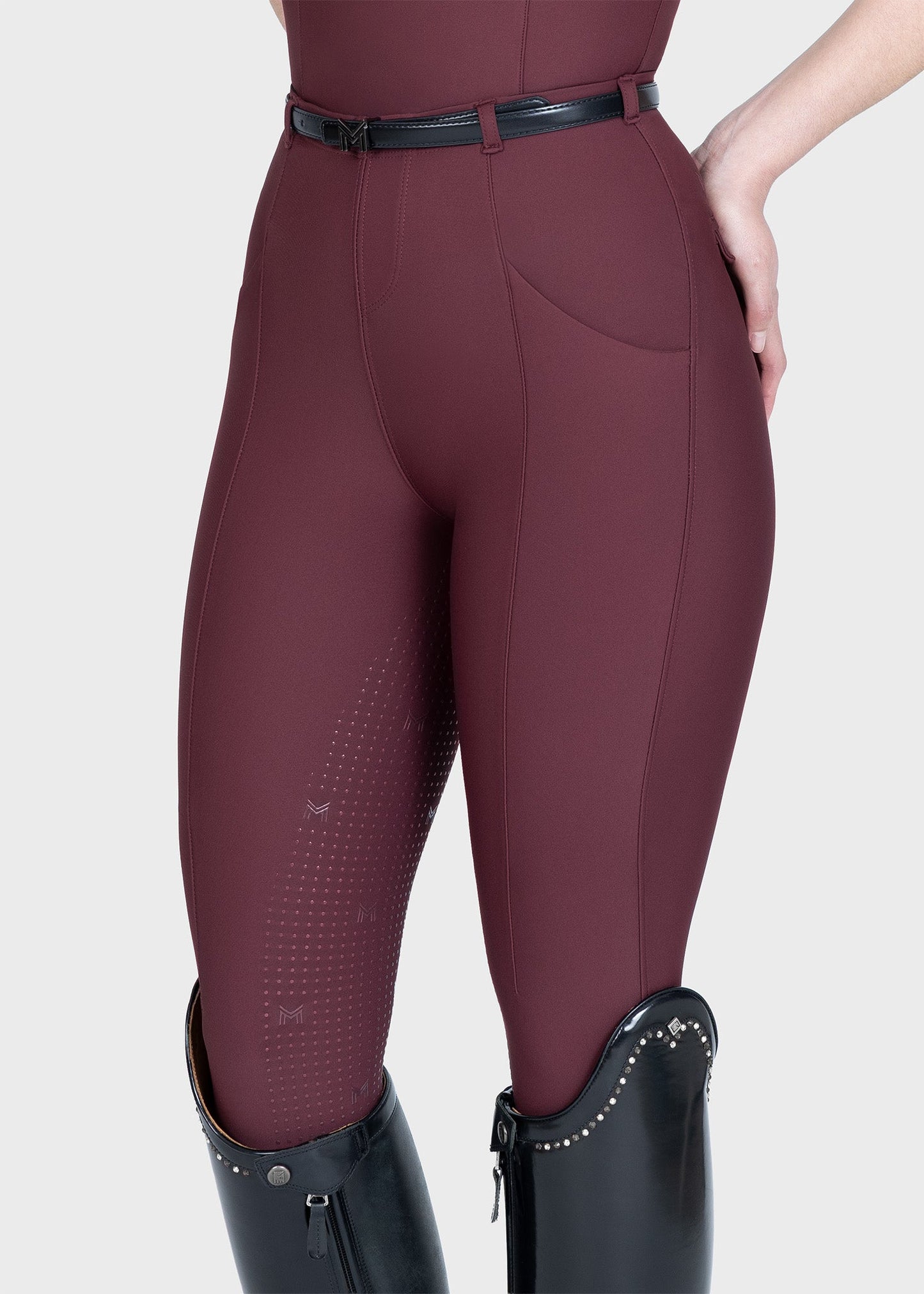 Mallas Maximilian Equestrian Halo leggings de equitación + Belt (Rosewood) para equitación - vista 2
