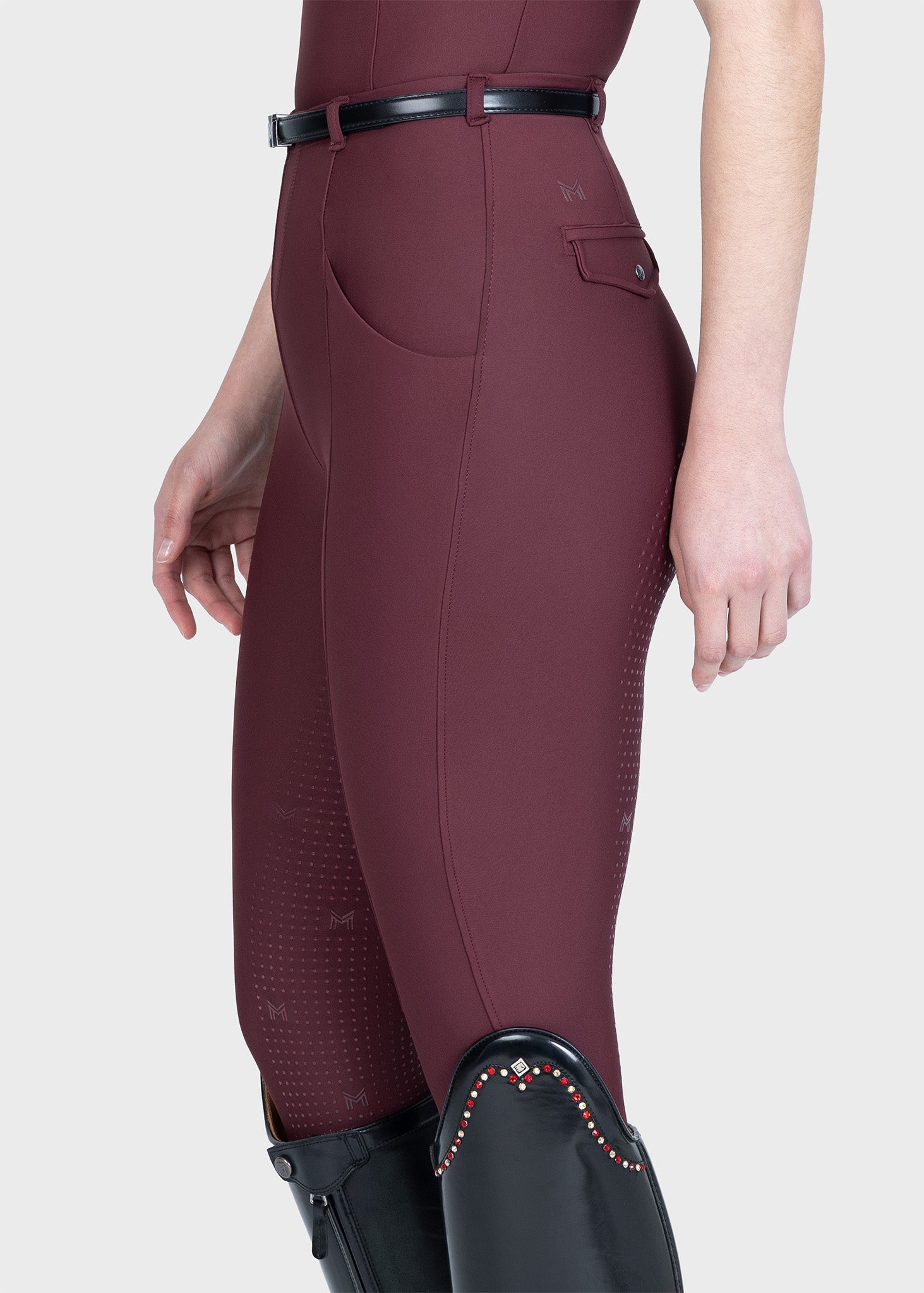 Mallas Maximilian Equestrian Halo leggings de equitación + Belt (Rosewood) para equitación - vista 3