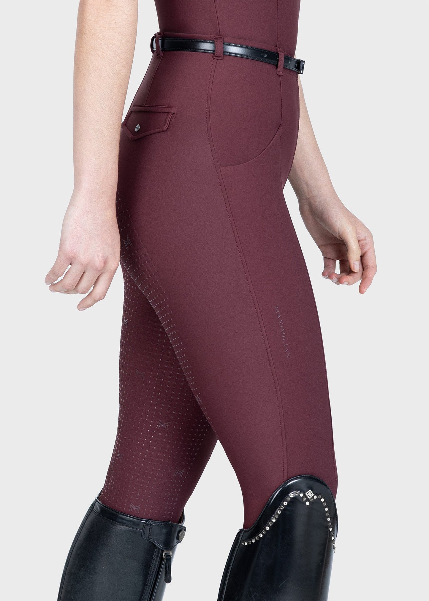 Mallas Maximilian Equestrian Halo leggings de equitación + Belt (Rosewood) para equitación - vista 6