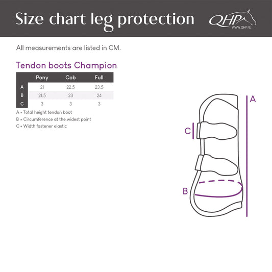 Protectores de tendón QHP Tendon boots Champion para equitación