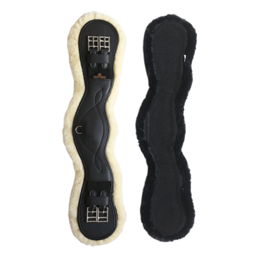 Cincha Kentucky Sheepskin Anatomic Short cincha - 2 Sheepskin Covers Included! para equitación