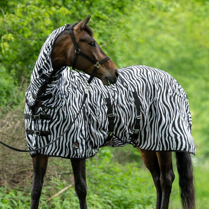 Manta para caballo HKM Fly Rug Zebra with Neck detalle 2
