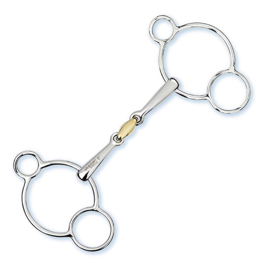 Embocaduras 3-Ring Bits Stübben 3-Ring Gag Double Broken para equitación