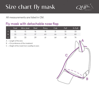 Máscara antimoscas con detachable nose flap QHP para equitación - vista 11