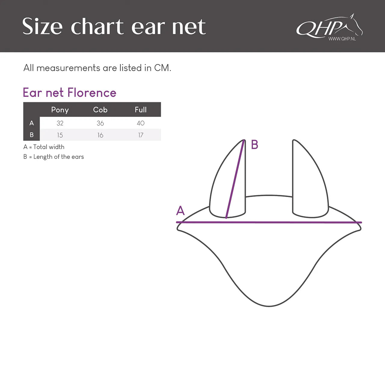 Orejera Ear net Florence QHP para equitación - vista 16