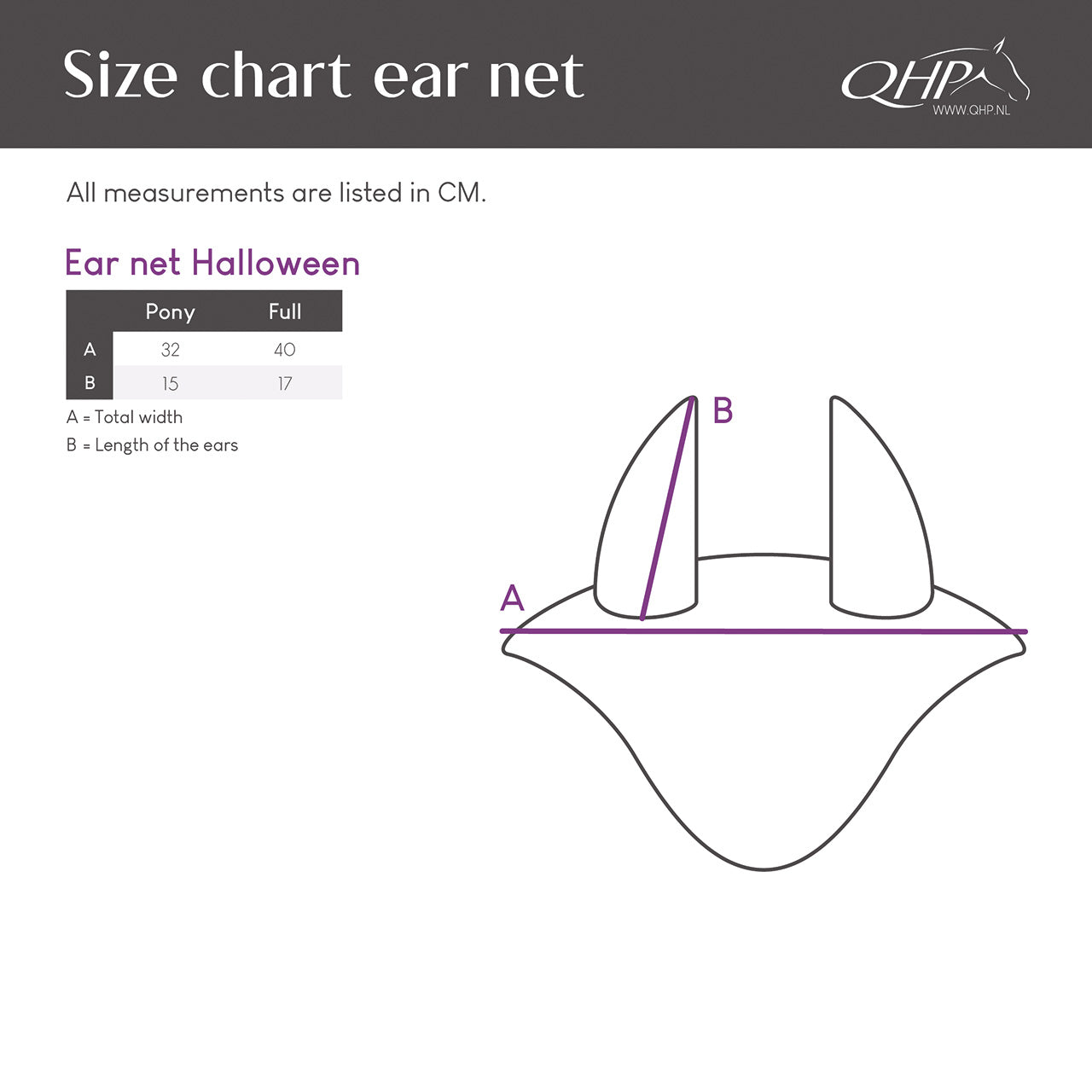 Orejera Ear net Halloween QHP para equitación