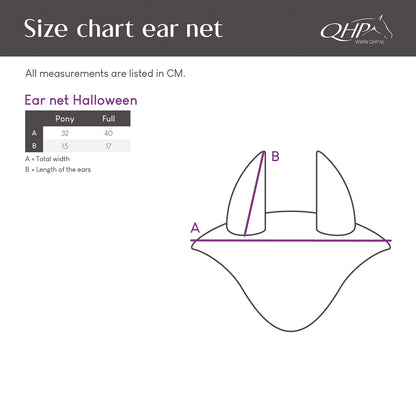 Orejera Ear net Halloween QHP para equitación