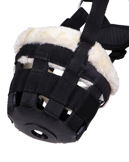 Bozal de pasto Grazemuzzle con fur QHP para equitación - vista 2