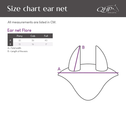 Orejera Ear net Flore soundless QHP para equitación - vista 8