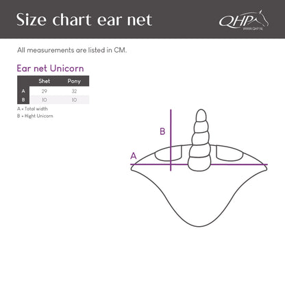 Orejera Ear net Unicorn QHP para equitación - vista 7