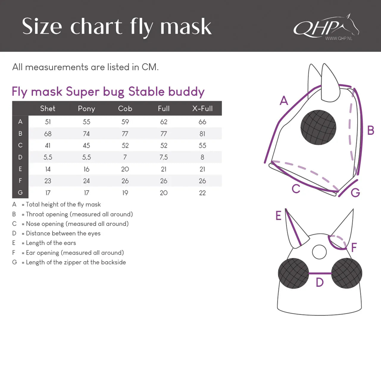 Máscara antimoscas Super bug Stable buddy QHP para equitación - vista 4