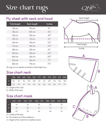 Mantas exteriores Fly rug con desmontable neck y mask QHP para equitación - vista 4