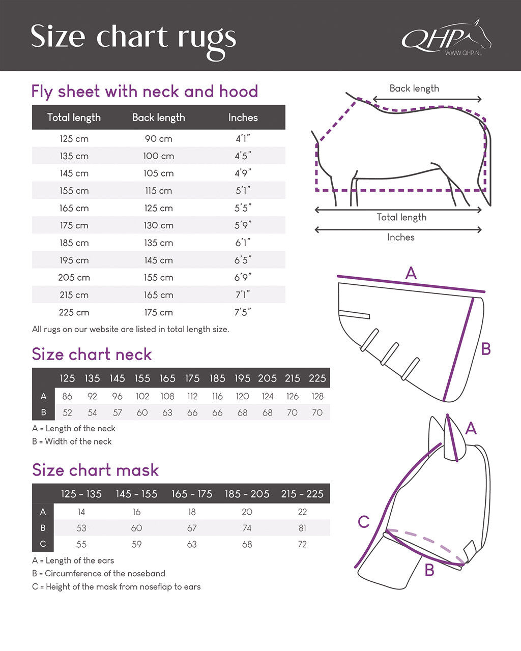 Mantas exteriores Fly rug con desmontable neck y mask QHP para equitación - vista 37