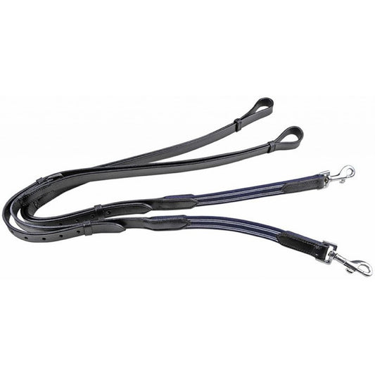 Riendas HKM Leather Side Reins con Elastic Insert para equitación